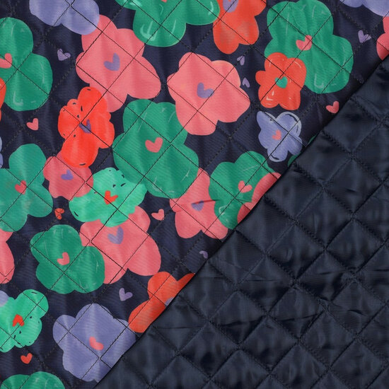 Matelass&eacute; - Flowers - Navy