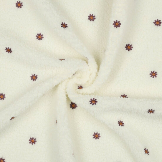 Teddy - Embroidery Flowers - Ecru