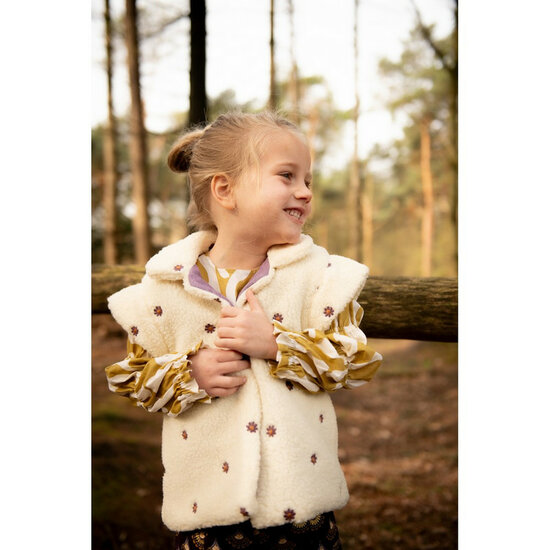 Teddy - Embroidery Flowers - Ecru