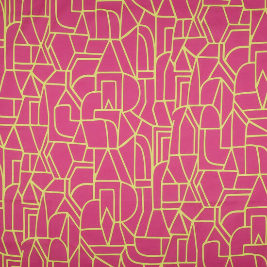 Katoen Voile - Town - Fuchsia