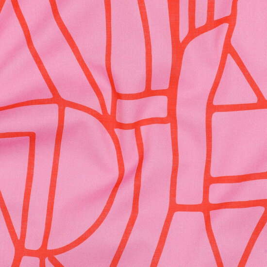 Katoen Voile - Town - Roze