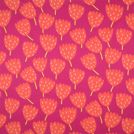Poplin - Tulips - Fuchsia