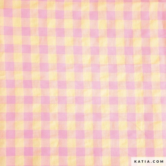 Seersucker - Vichy - Geel-Roze