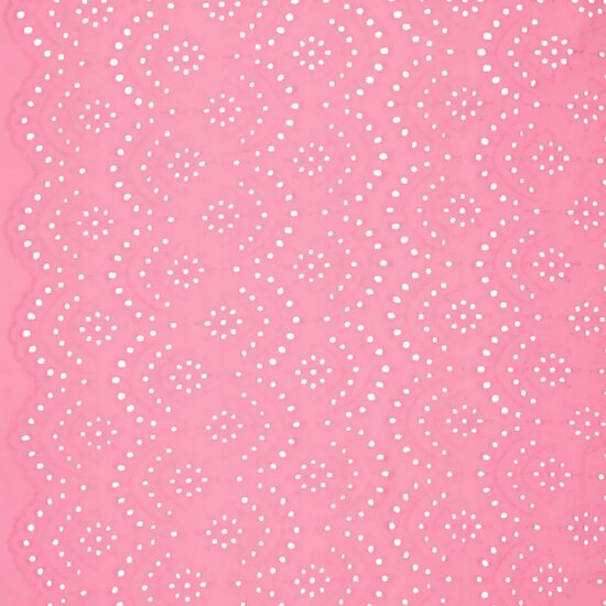 Katoen - Uni Embroidery - Roze