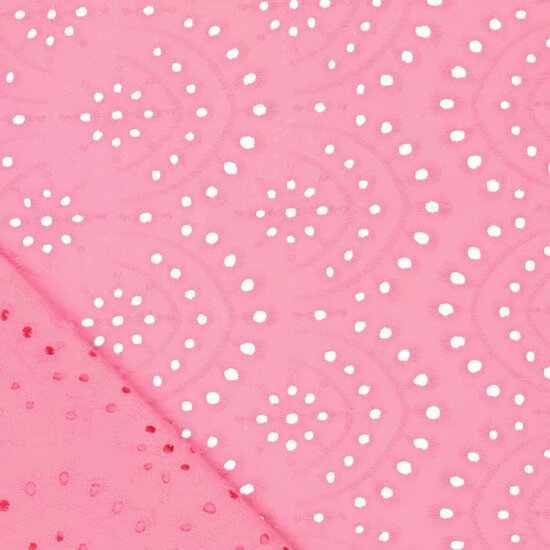 Katoen - Uni Embroidery - Roze