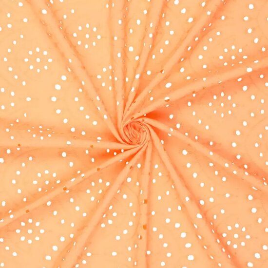 Katoen - Uni Embroidery - Oranje