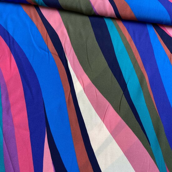 Viscose Crepe - Lines - Multicolor