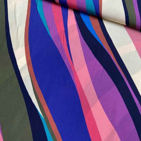 Viscose Crepe - Lines - Multicolor