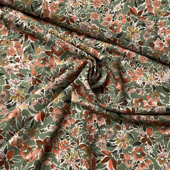 Crepe - Flowers - Groen