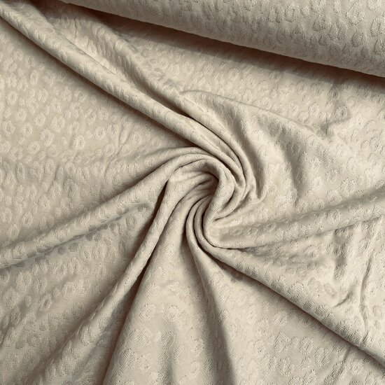 Jersey - Gestikte Luipaard - Beige
