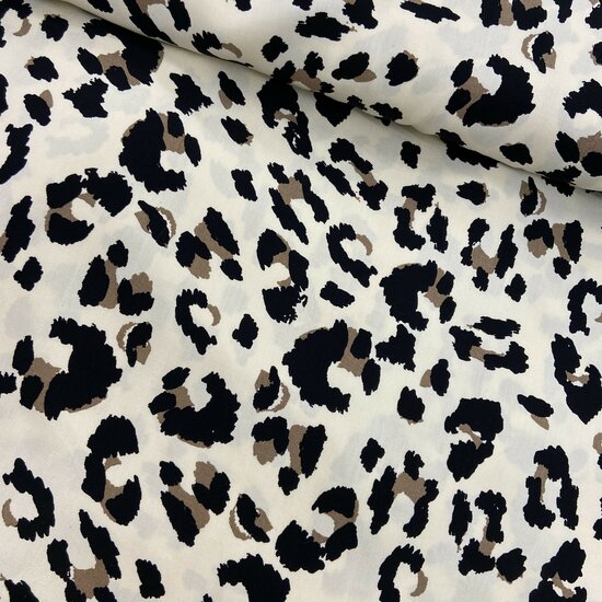 Viscose - Luipaardprint - Ecru