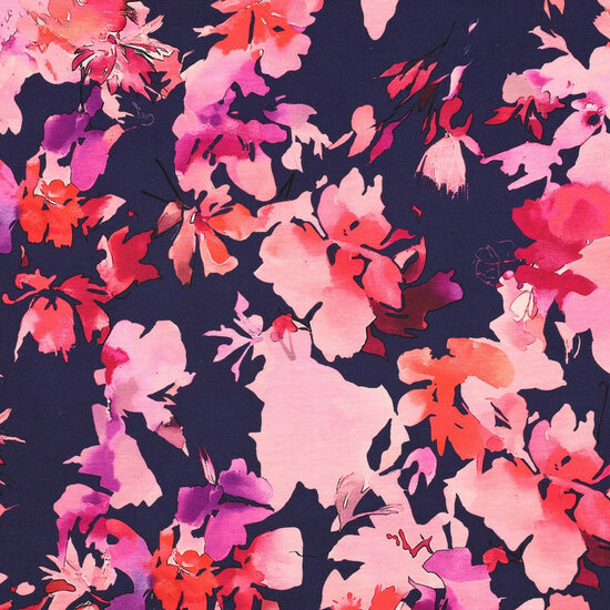 Jersey - Flowers - Navy