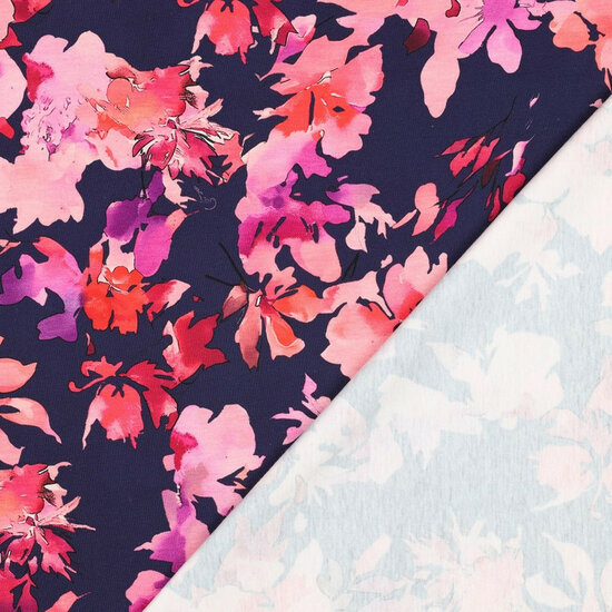 Jersey - Flowers - Navy