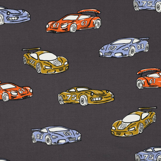 French Terry - Racecars - Taupe