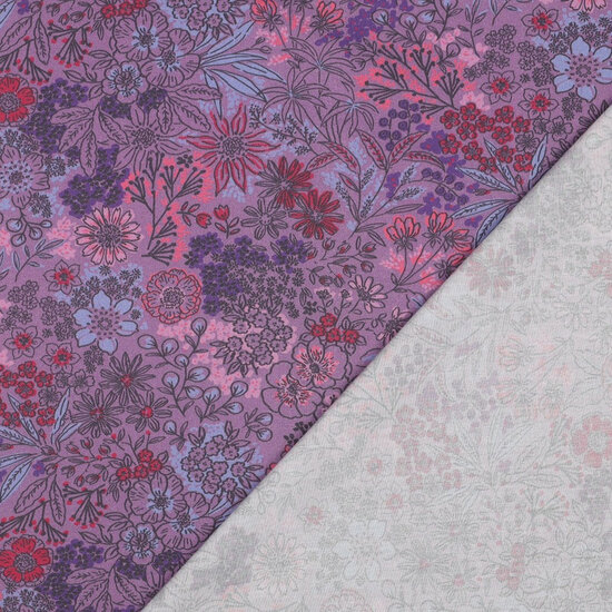 Poplin - Flowers - Lavendel