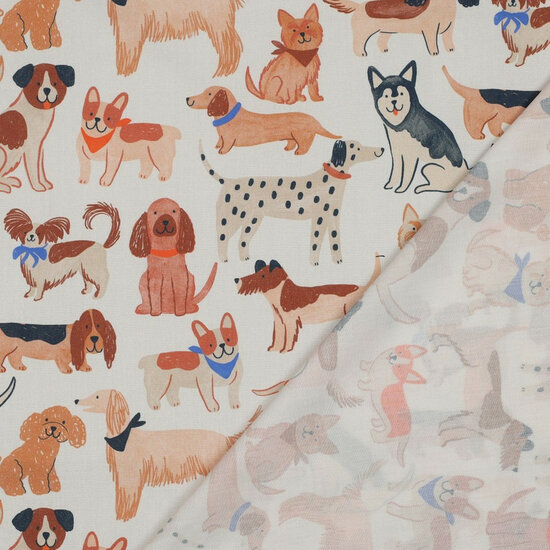 Poplin - Dogs - Ecru