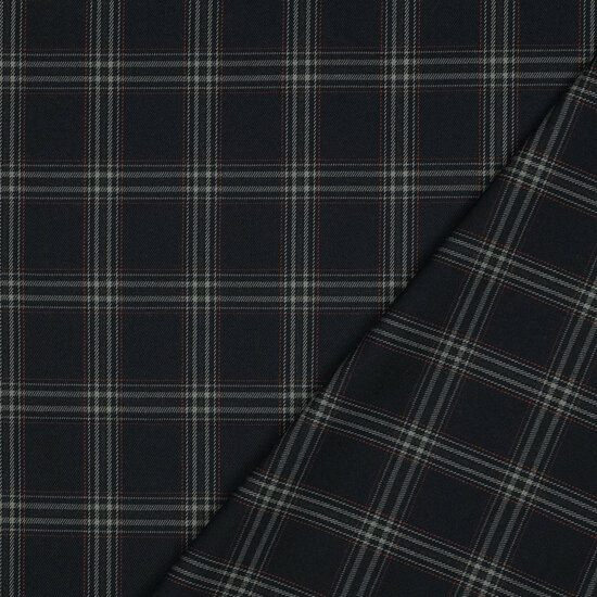 Tartan - Check - Navy-Grijs-Rood