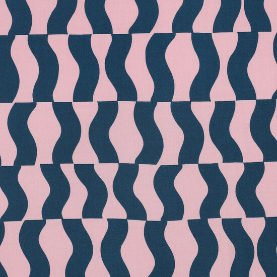 Viscose - Graphic - Roze-Petrol