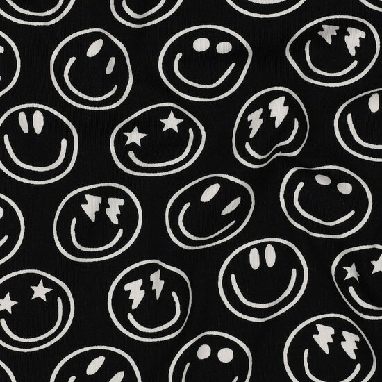 Jersey - Happy Faces - Zwart