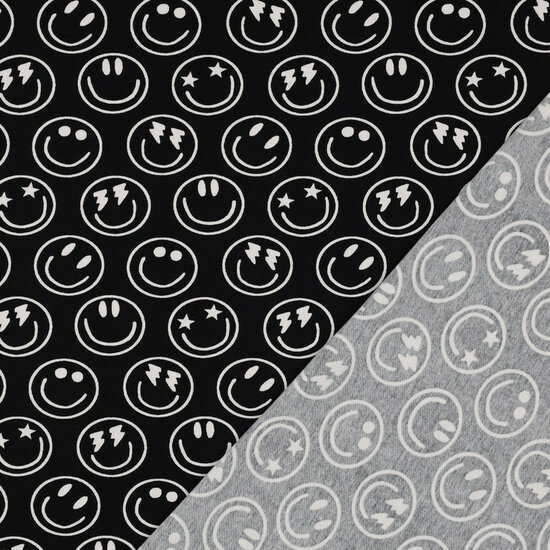 Jersey - Happy Faces - Zwart