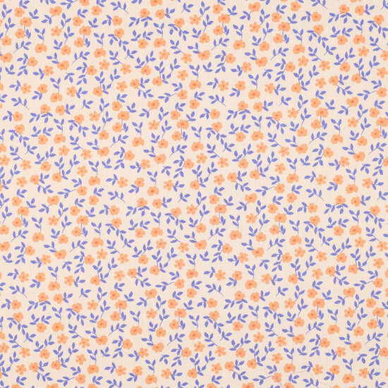 Poplin - Flowers - Perzik