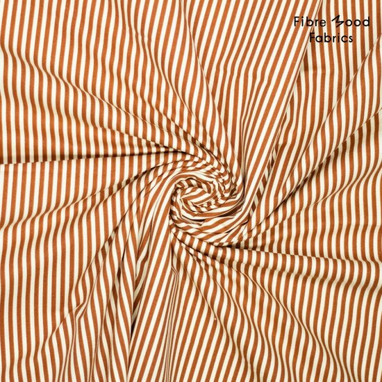 Katoen - Stripes - Ecru-Bruin