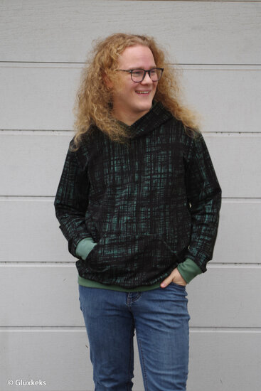 French Terry - Wild Doodles - Zwart-Petrol