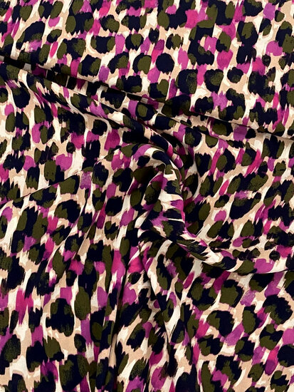 Viscose Crepe - Animal Skin - Cream