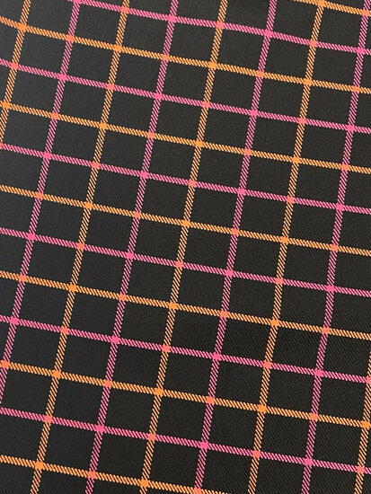 Gabardine Stretch - Carreaux - Zwart