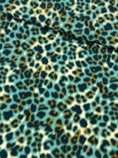 Viscose Crepe - Blurry Panther - Petrol
