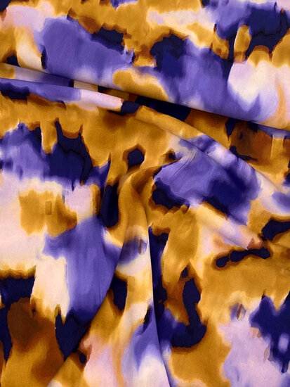 Viscose Crepe - Blurry - Oker-Paars
