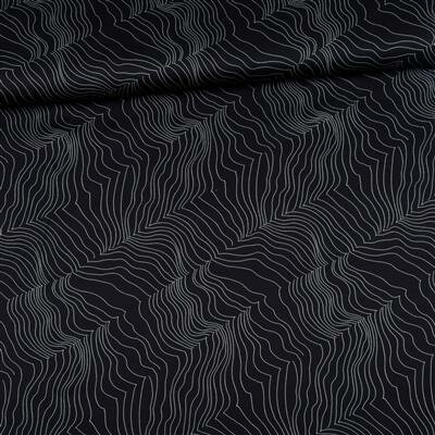 Satijn Viscose - Waves - Zwart