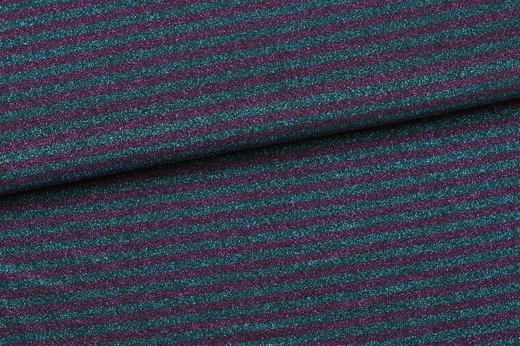Scuba - Stripes Lurex - Aqua-Paars