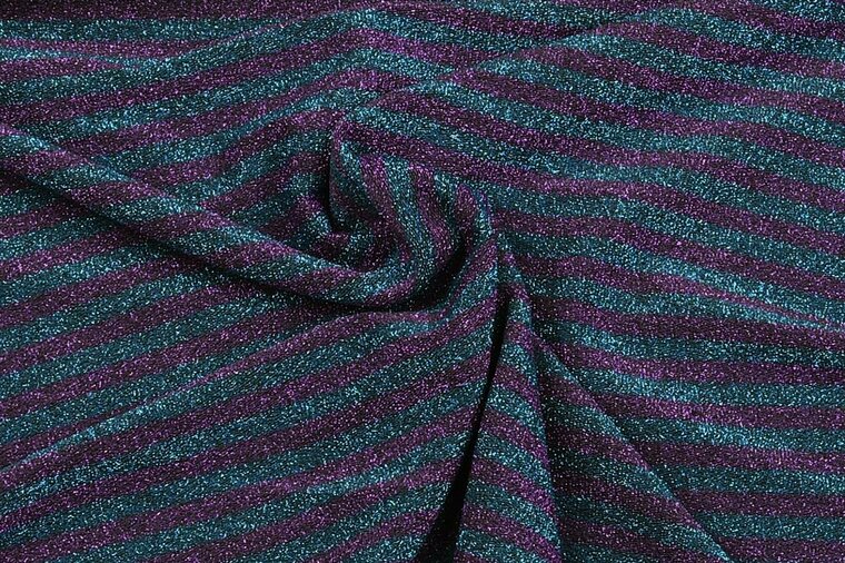 Scuba - Stripes Lurex - Aqua-Paars