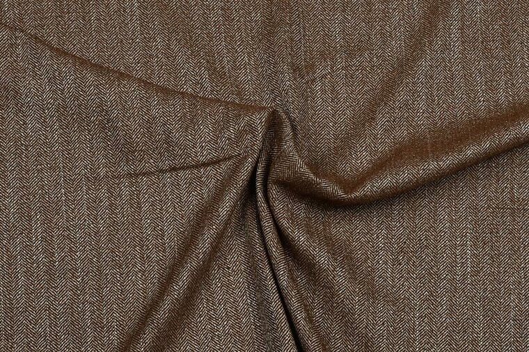Tweed - Visgraat - Bruin