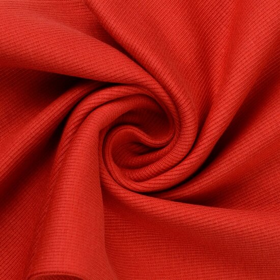 Boordstof - Uni Rib - Rood