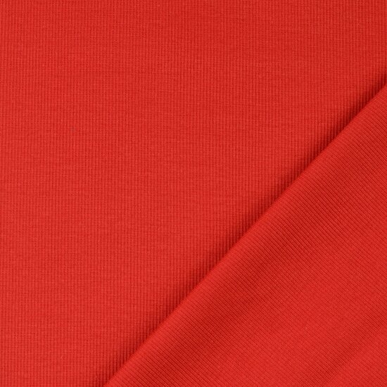 Boordstof - Uni Rib - Rood