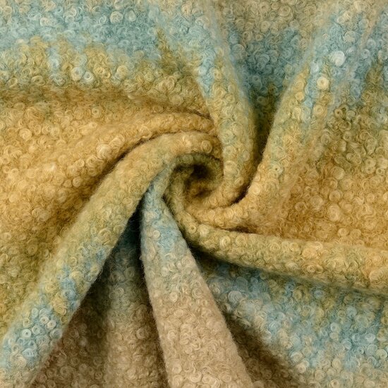 Bouclé - Gradient - Blauw-Beige