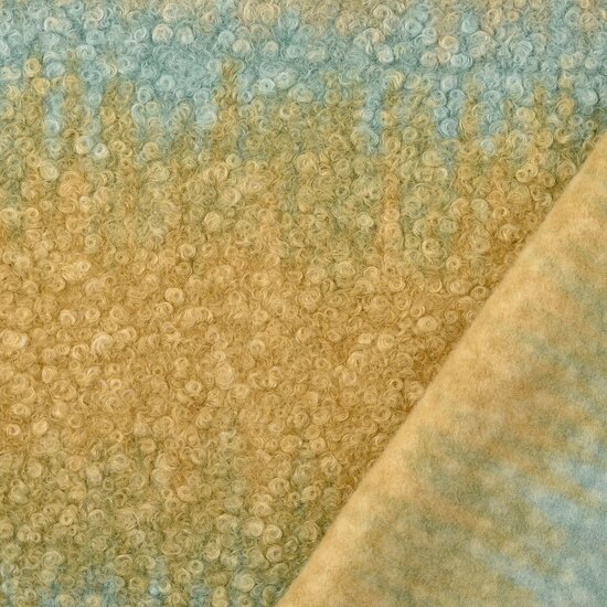 Bouclé - Gradient - Blauw-Beige