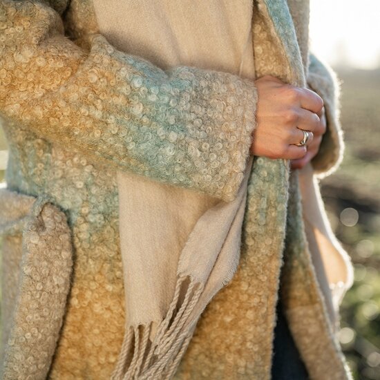 Bouclé - Gradient - Blauw-Beige