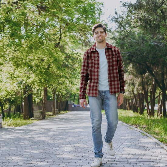 Flanel - Big Square - Donkerrood