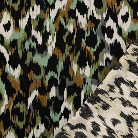 Viscose - Animalskin - Groen-Bruin