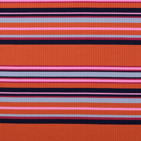 Rib Jersey - Stripes - Roest