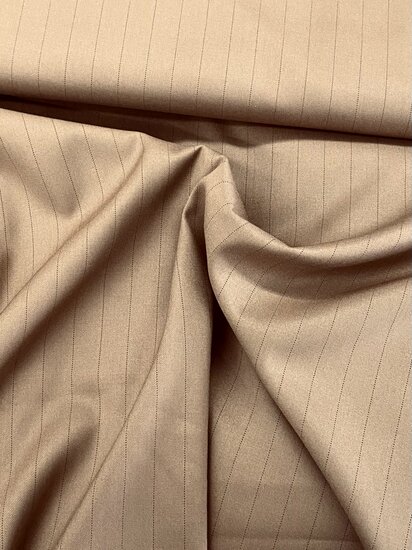 Broekenstof - Krijtstreep - Beige