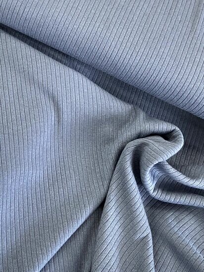 Gebreid - Uni Rib - Blauw