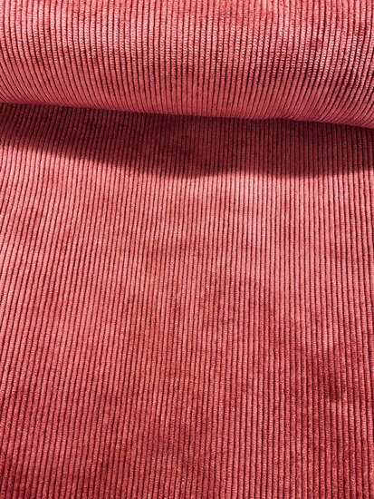Ribfluweel Stretch - Uni - Dark Framboise