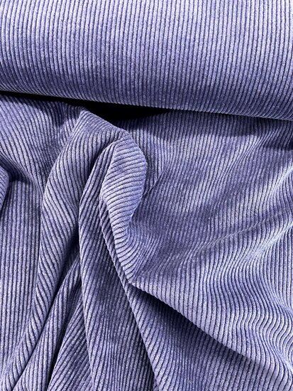 Ribfluweel Stretch - Uni - Indigo