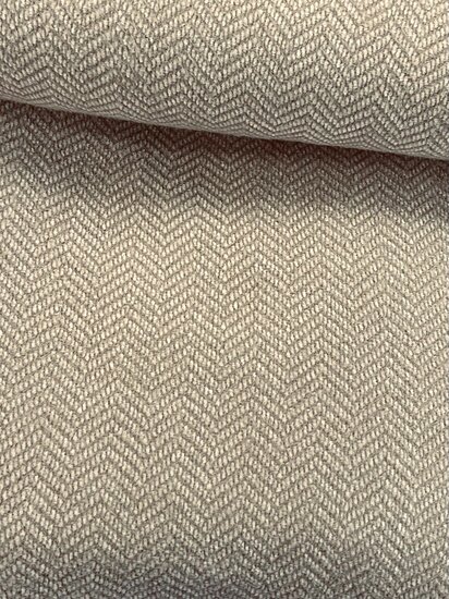 Mantelstof - Uni Chevron - Beige