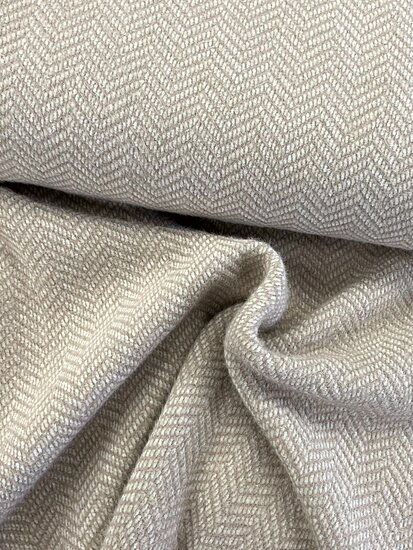 Mantelstof - Uni Chevron - Beige