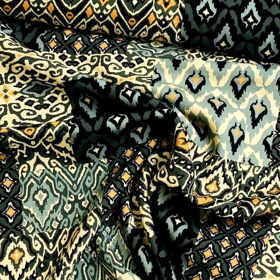 Viscose - Patchwork - Groen
